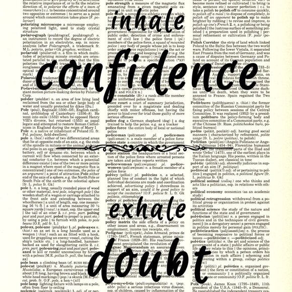 Confidence Doubt Inspirational Quote DICTIONARY ART PRINT Vintage Wall Decor Art - Picture 8 of 11